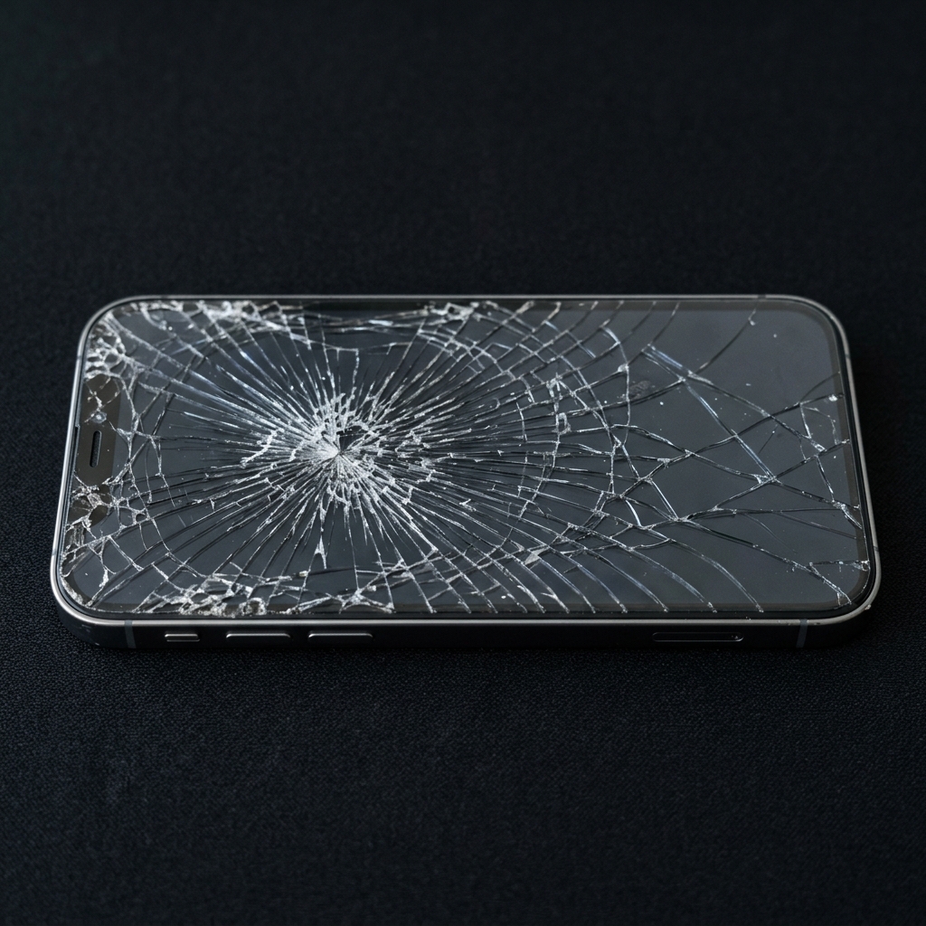 Cracked phone screen